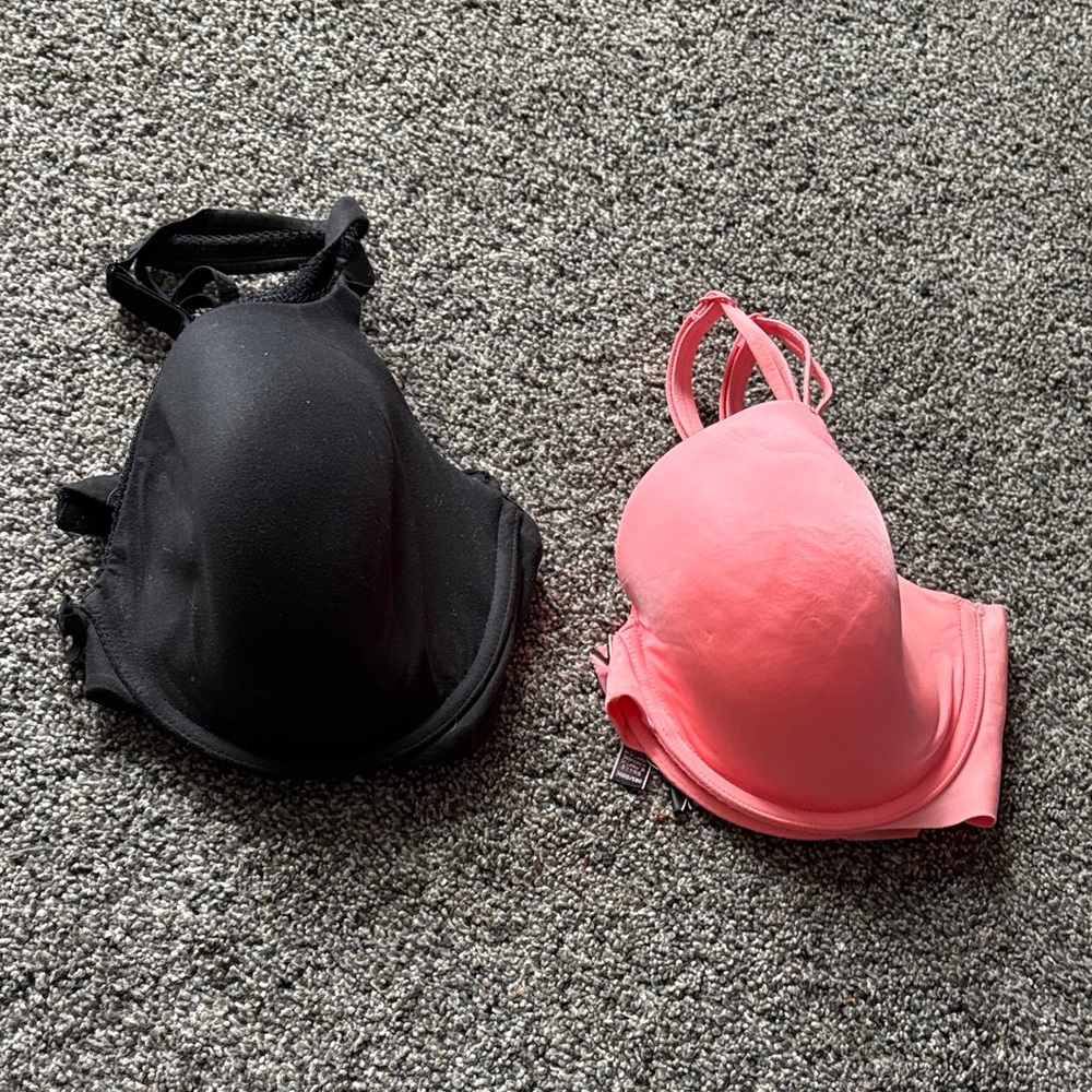 Victoria's Secret Coral and Black Bra